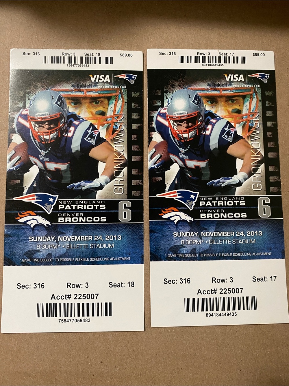 New England Patriots vs Denver Broncos Game Tickets (Pair) - best come back!